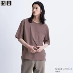 T-Shirts & Oberteile*UNIQLO Airism Baumwolle Halbarm T-Shirt (Relaxed Fit)
