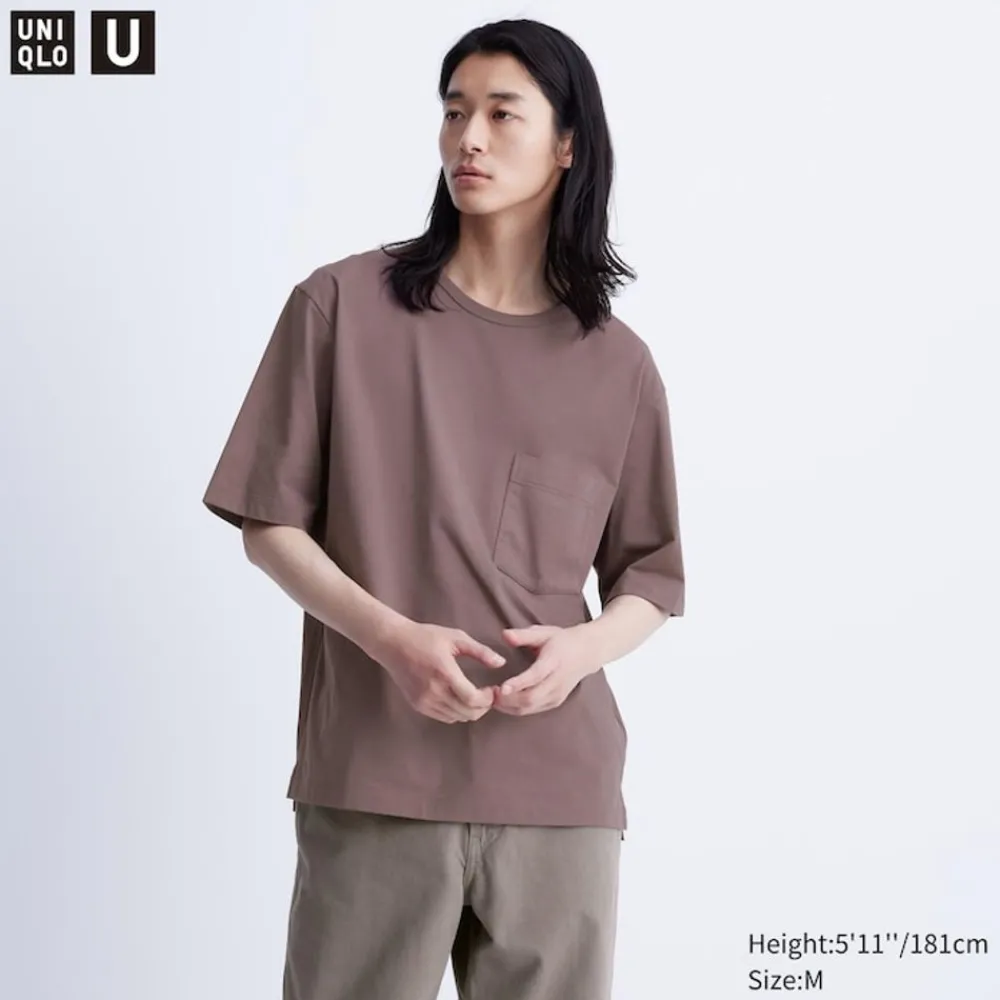 T-Shirts & Oberteile*UNIQLO Airism Baumwolle Halbarm T-Shirt (Relaxed Fit)