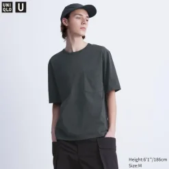 T-Shirts & Oberteile*UNIQLO Airism Baumwolle Halbarm T-Shirt (Relaxed Fit)