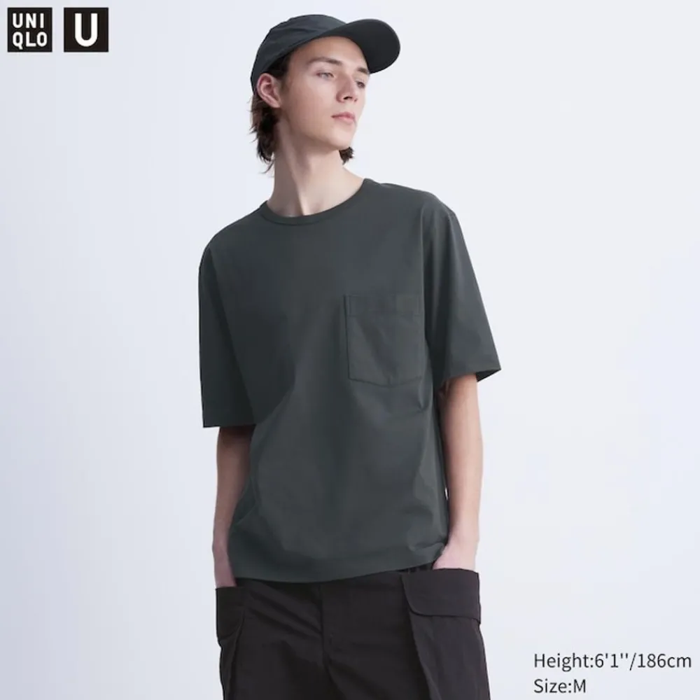 T-Shirts & Oberteile*UNIQLO Airism Baumwolle Halbarm T-Shirt (Relaxed Fit)