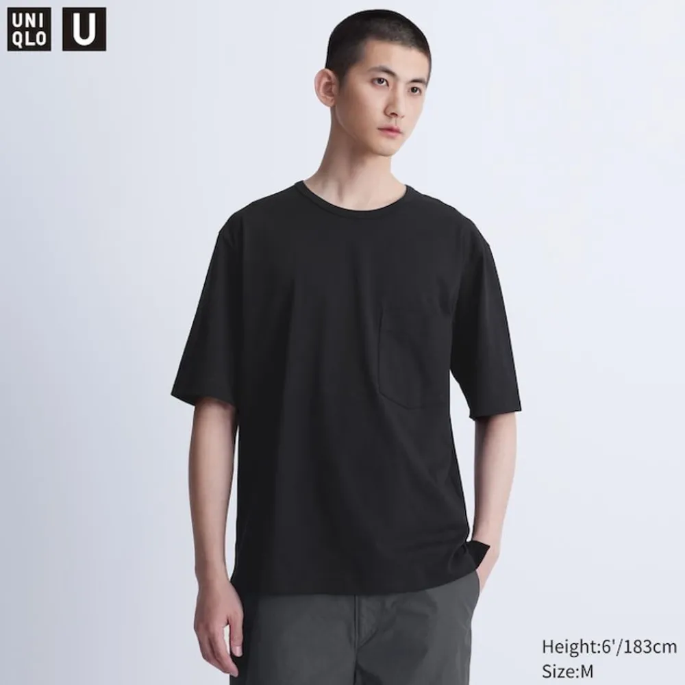 T-Shirts & Oberteile*UNIQLO Airism Baumwolle Halbarm T-Shirt (Relaxed Fit)
