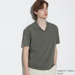 Poloshirts*UNIQLO Airism Baumwolle Jersey Poloshirt Mit Skipperkragen