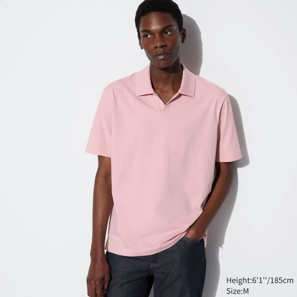 Poloshirts*UNIQLO Airism Baumwolle Jersey Poloshirt Mit Skipperkragen