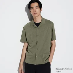 Poloshirts*UNIQLO Airism Baumwolle Poloshirt Mit Knopfleiste Und Offenem Kragen