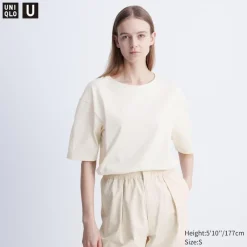 T-Shirts & Oberteile*UNIQLO Airism Baumwolle T-Shirt (Relaxed Fit)