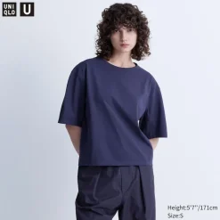 T-Shirts & Oberteile*UNIQLO Airism Baumwolle T-Shirt (Relaxed Fit)