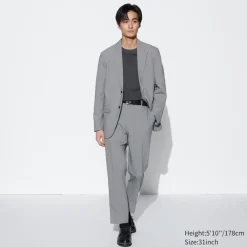Hosen, Chinos & Jogginghosen*UNIQLO Airsense Hose (Hahnentritt, Lang) Grau