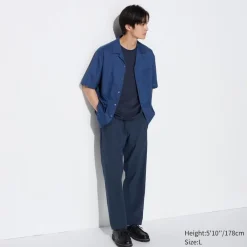 Hosen, Chinos & Jogginghosen*UNIQLO Airsense Seersucker Hose (Relaxed Fit) Blau