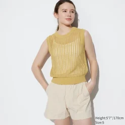 Pullover & Strickjacken*UNIQLO Armelloser Mesh Pullover