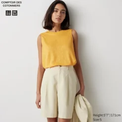 T-Shirts & Oberteile*UNIQLO Armelloses 100 % Leinen T-Shirt
