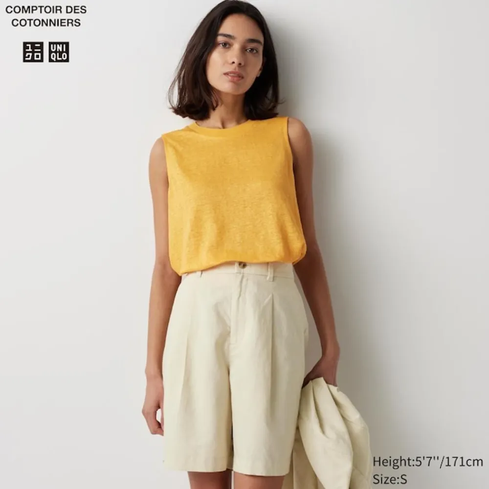T-Shirts & Oberteile*UNIQLO Armelloses 100 % Leinen T-Shirt