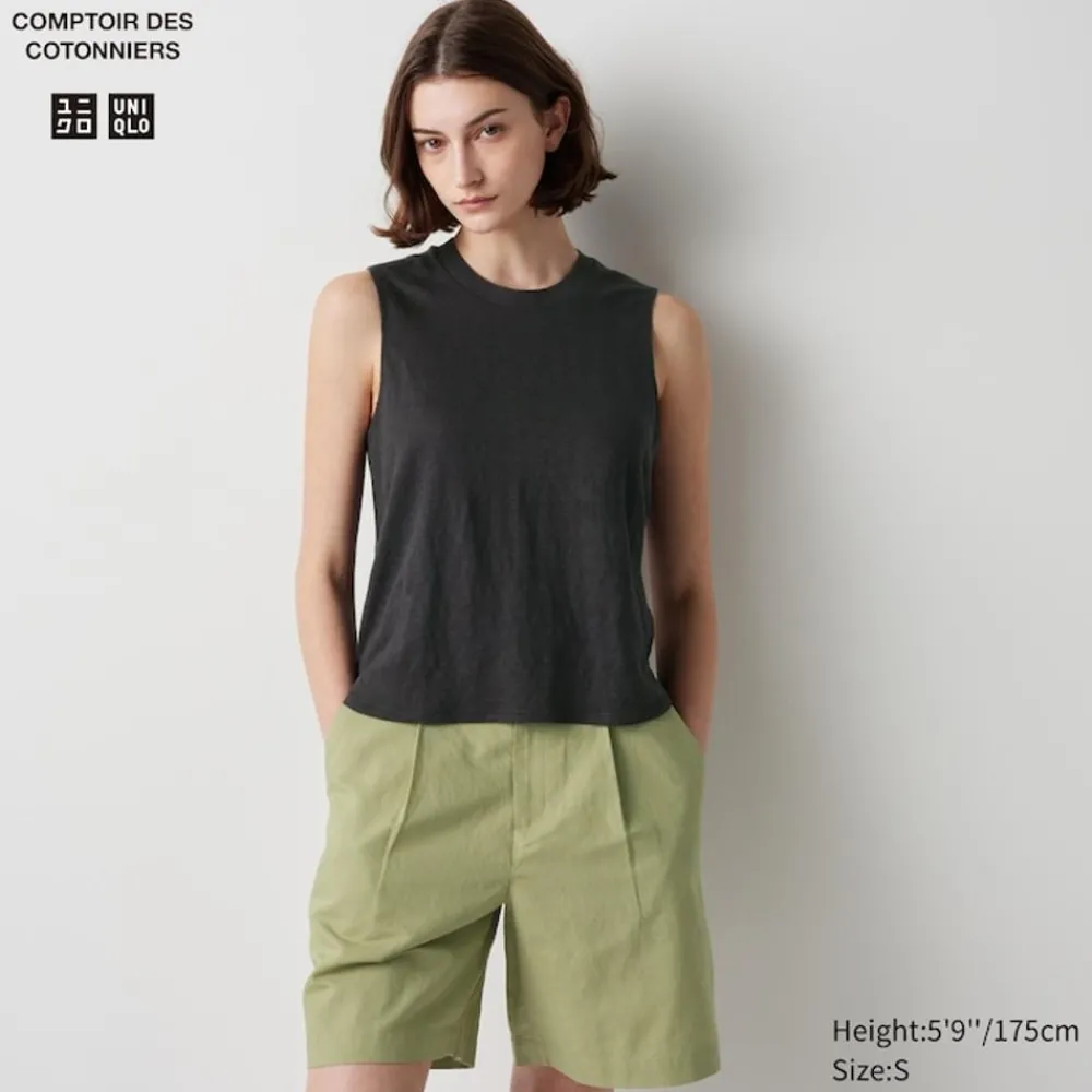 T-Shirts & Oberteile*UNIQLO Armelloses 100 % Leinen T-Shirt