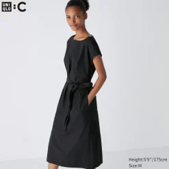 Kleider, Jumpsuits & Overalls*UNIQLO Baumwolle Kurzarm Kleid Mit Gurtel