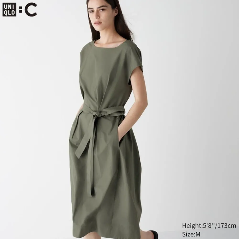 Kleider, Jumpsuits & Overalls*UNIQLO Baumwolle Kurzarm Kleid Mit Gurtel