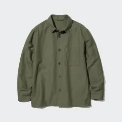 Hemdjacken & Shirtjacken*UNIQLO Baumwolle Leinen Hemdjacke