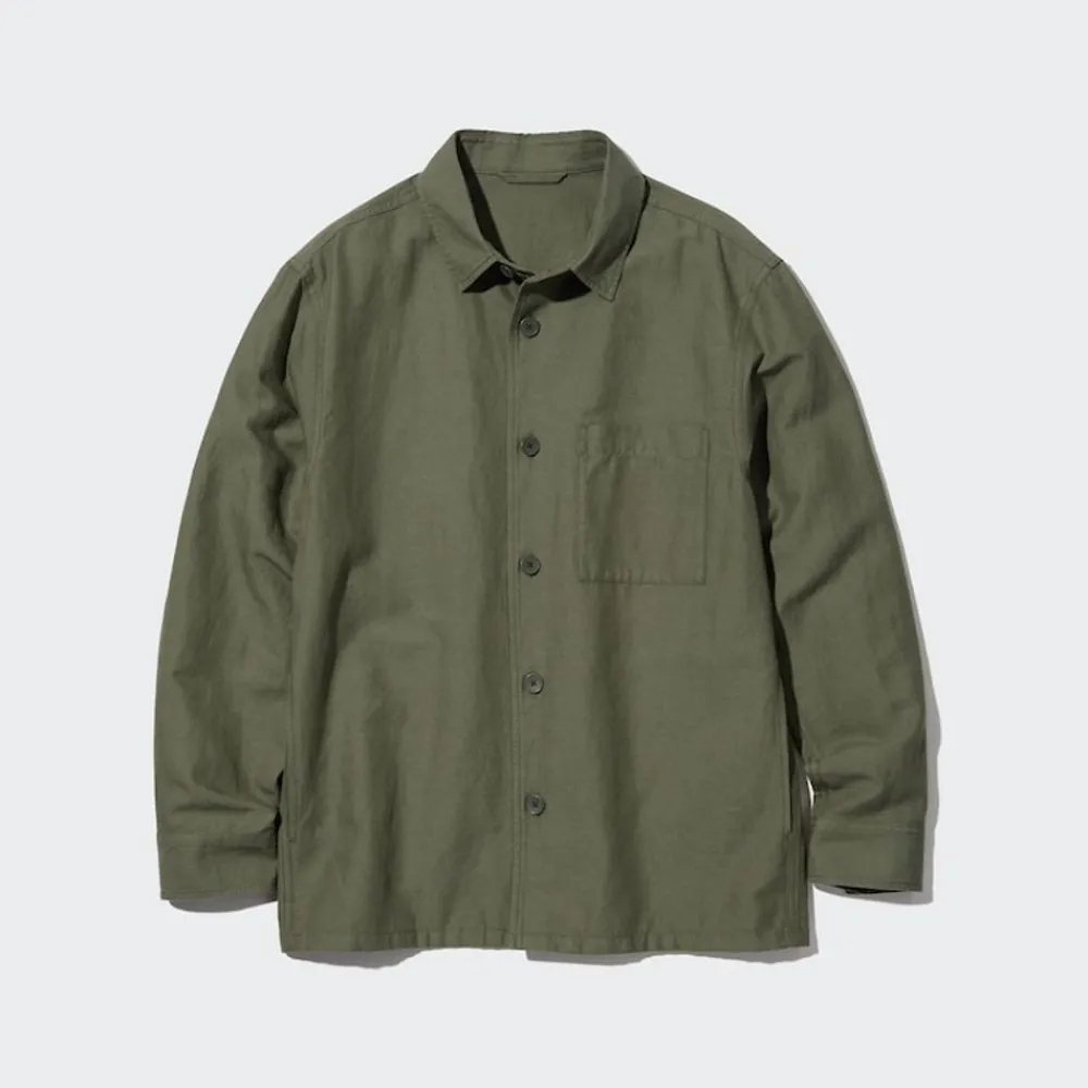 Hemdjacken & Shirtjacken*UNIQLO Baumwolle Leinen Hemdjacke