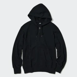 Sweatshirts, Hoodies & Jogginghosen*UNIQLO Baumwolle Sweatjacke Mit Kapuze Schwarz