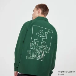 Mäntel, Jacken, Parka & Westen*UNIQLO Bedruckte College Jacke Grun