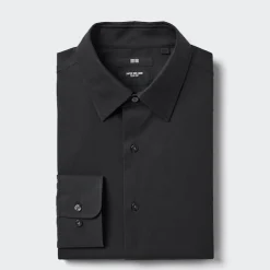 Hemden*UNIQLO Bugelfreies Hemd (Slim Fit) Schwarz