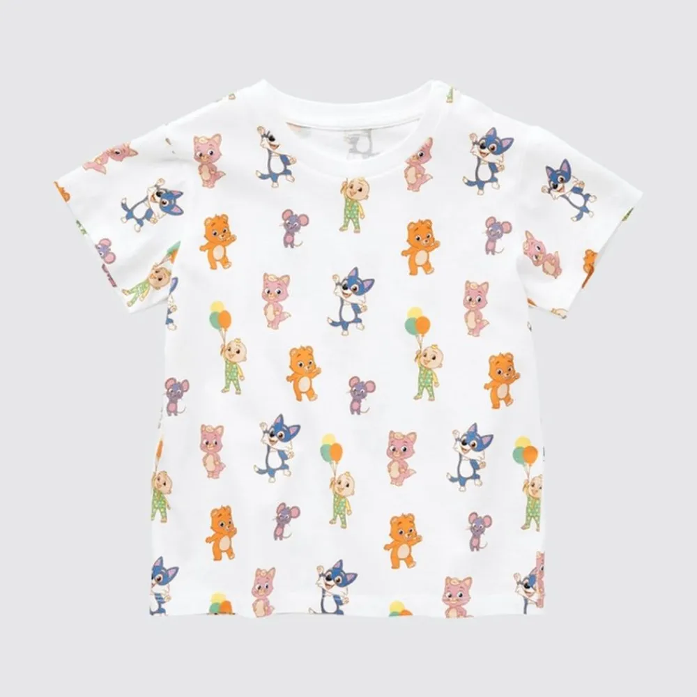 T-Shirts & Oberteile*UNIQLO Cocomelon Ut Bedrucktes T-Shirt Grauweis