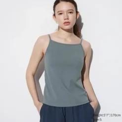 Bh-Tops, Tanktops & Trägertops*UNIQLO Cropped Airism Bh-Tragertop Mit Weitem Ausschnitt