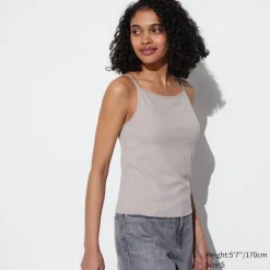 Bh-Tops, Tanktops & Trägertops*UNIQLO Cropped Airism Bh-Tragertop Mit Weitem Ausschnitt