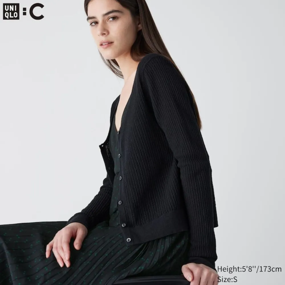 Pullover & Strickjacken*UNIQLO Cropped Strickjacke Mit Spitze