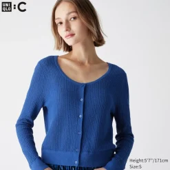Pullover & Strickjacken*UNIQLO Cropped Strickjacke Mit Spitze