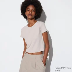 T-Shirts & Oberteile*UNIQLO Cropped Ultra Stretch Airism T-Shirt