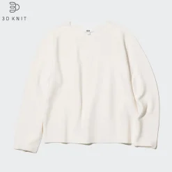 Pullover & Strickjacken*UNIQLO 3D Knit Nahtloser Baumwoll Pullover Grauweis