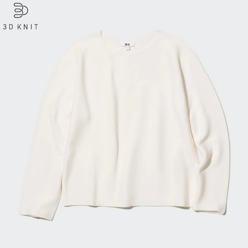 Pullover & Strickjacken*UNIQLO 3D Knit Nahtloser Baumwoll Pullover Grauweis