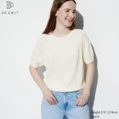 Pullover & Strickjacken*UNIQLO 3D Knit Nahtloser Halbarm Pullover (Maschinenwaschbar)