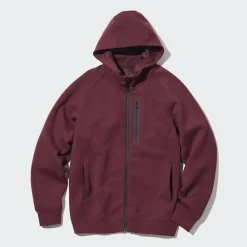Sweatshirts, Hoodies & Jogginghosen*UNIQLO Dry Stretch Sweatjacke Mit Kapuze Dunkelrot