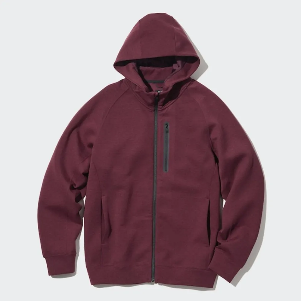 Sweatshirts, Hoodies & Jogginghosen*UNIQLO Dry Stretch Sweatjacke Mit Kapuze Dunkelrot