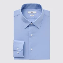 Hemden*UNIQLO Easy Care Langarm Hemd (Slim Fit) Blau