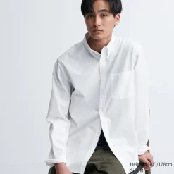 Hemden*UNIQLO Extra Feine Baumwolle Hemd Weis