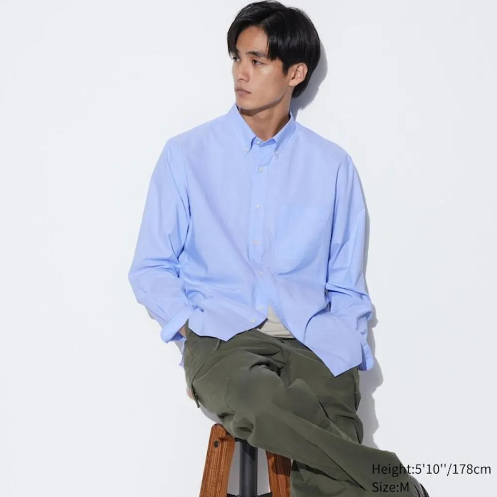 Hemden*UNIQLO Extra Feine Baumwolle Langarm Hemd