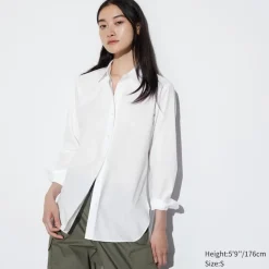 Hemden & Blusen*UNIQLO Extra Feine Baumwolle Langarm Bluse