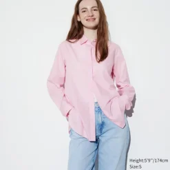 Hemden & Blusen*UNIQLO Extra Feine Baumwolle Langarm Bluse