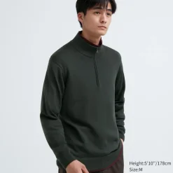 Pullover & Strickjacken*UNIQLO 100 % Extra Feine Merinowolle Pullover Mit Reisverschluss