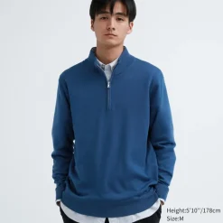 Pullover & Strickjacken*UNIQLO 100 % Extra Feine Merinowolle Pullover Mit Reisverschluss