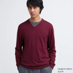 Pullover & Strickjacken*UNIQLO 100 % Extra Feine Merinowolle Pullover Mit V-Ausschnitt