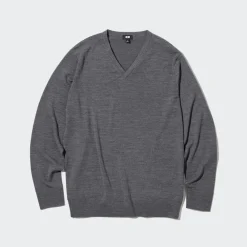 Pullover & Strickjacken*UNIQLO 100% Extra Feine Merinowolle Pullover Mit V-Ausschnitt