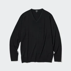 Pullover & Strickjacken*UNIQLO 100% Extra Feine Merinowolle Pullover Mit V-Ausschnitt