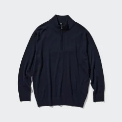 Pullover & Strickjacken*UNIQLO 100 % Extra Feine Merinowolle Pullover Mit Reisverschluss