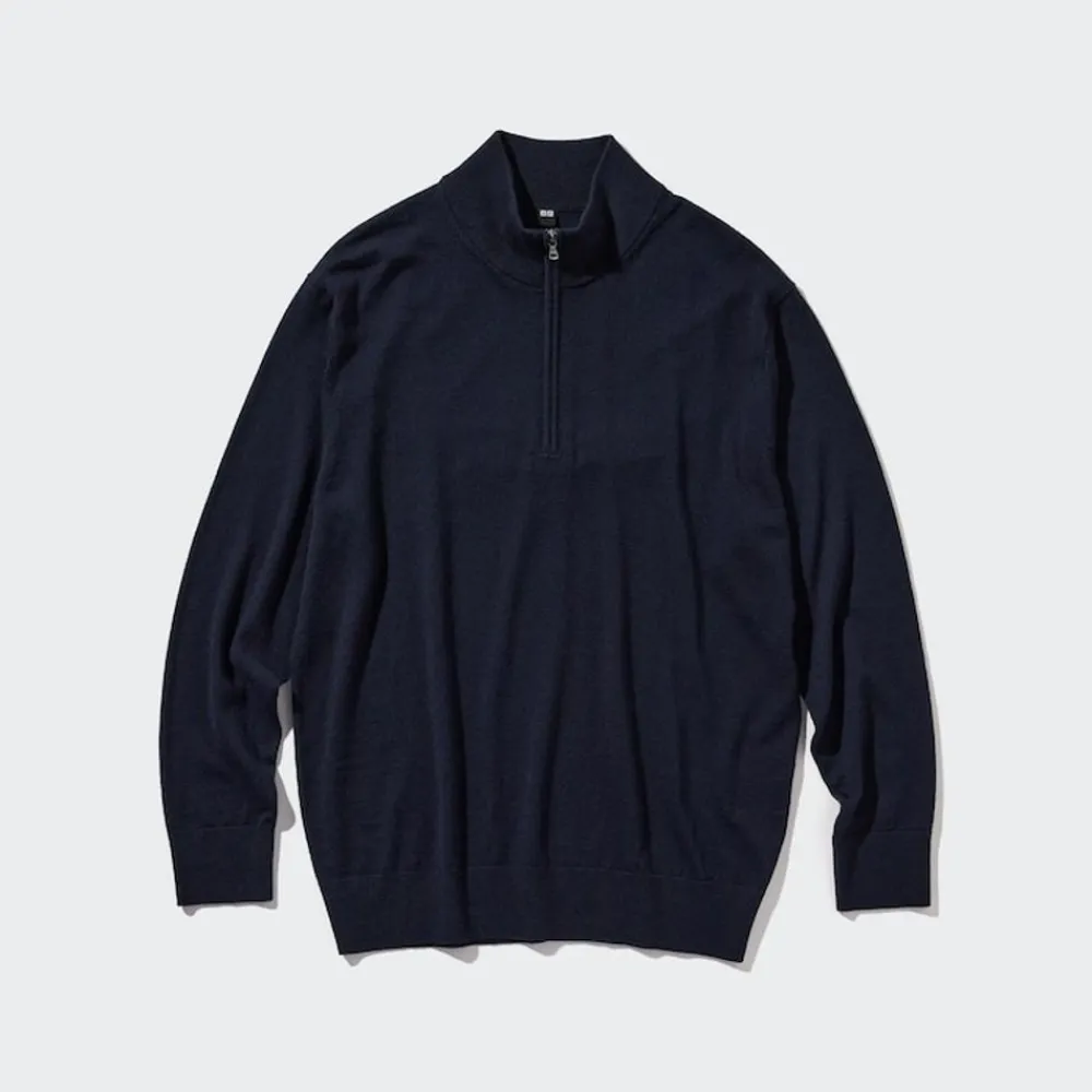 Pullover & Strickjacken*UNIQLO 100 % Extra Feine Merinowolle Pullover Mit Reisverschluss