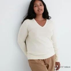 Pullover & Strickjacken*UNIQLO 100 % Extra Feine Merinowolle Pullover Mit V-Ausschnitt
