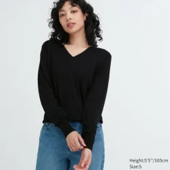 Pullover & Strickjacken*UNIQLO 100 % Extra Feine Merinowolle Pullover Mit V-Ausschnitt