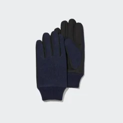 Accessoires & Taschen*UNIQLO Gefutterte Heattech Tweed Thermo Handschuhe Dunkelblau