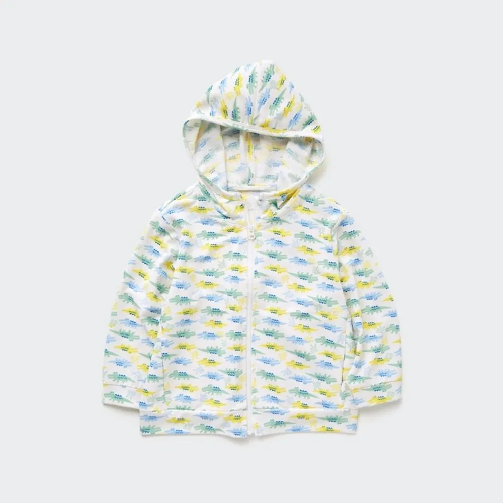 Kleidung Mit Uv-Schutz*UNIQLO Gemusterte Airism Mesh Sweatjacke Mit Kapuze Und Uv-Schutz